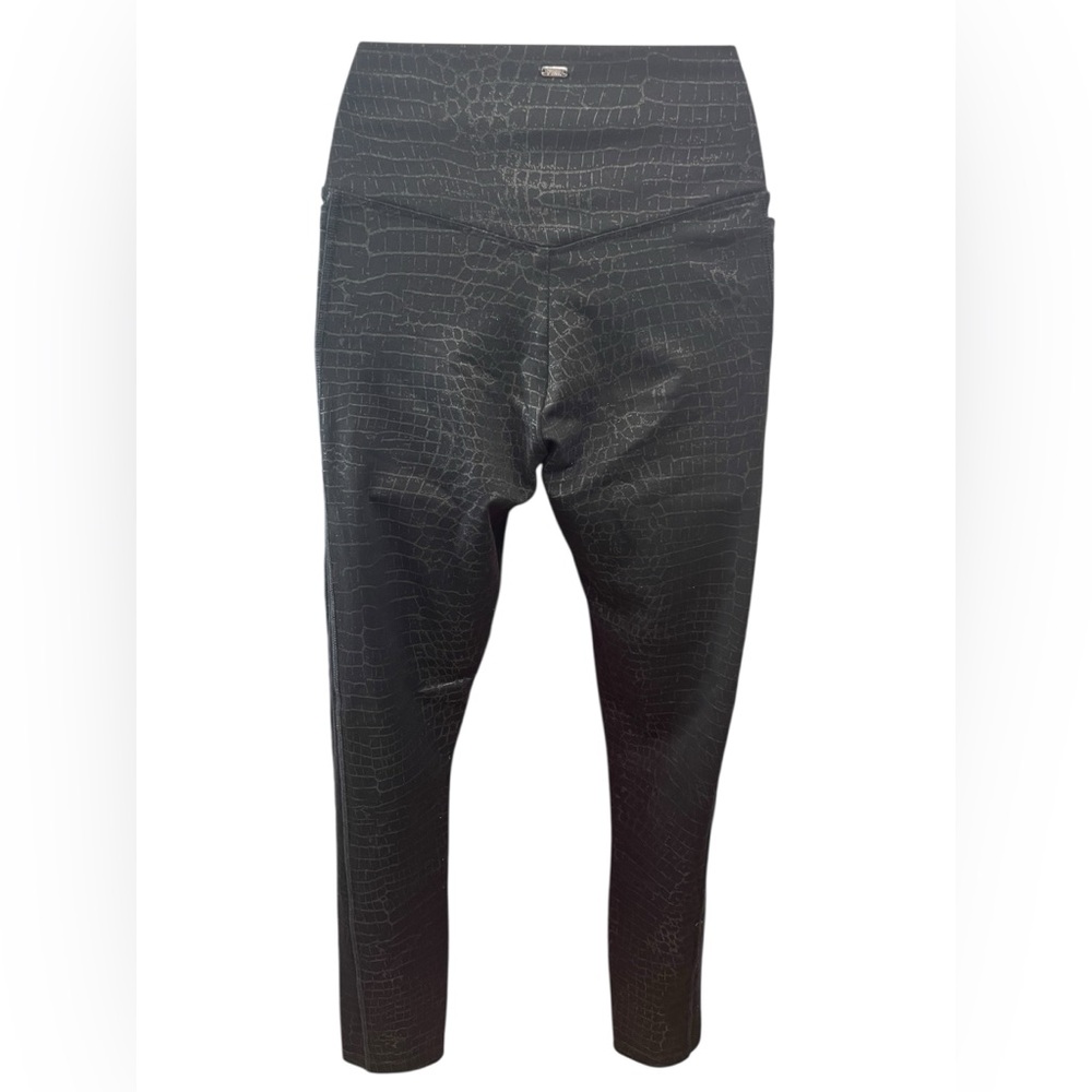 Victoria’s Secret PINK Croc Shine High Rise Leggings Black Metallic Size S - Picture 3 of 7